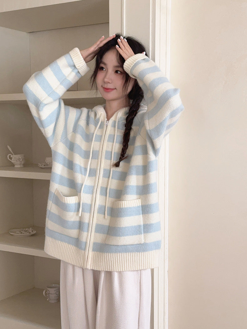 Get trendy with Pastel Cloud Knitting Hoodie Cardigan - Sweater available at Peiliee Shop. Grab yours for $39.90 today!