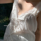 Get trendy with [Tailor Made] Angel Garden Handmade Crop Top Linne Tank -  available at Peiliee Shop. Grab yours for $65 today!