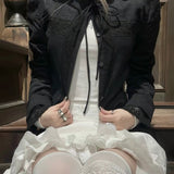KittenClaw Nightfall Black Gothic Lace Cross 100% Cotton Top and skirt set