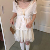 Rose Candy Summer Rose Cottage Middot Lace Mini Skirt