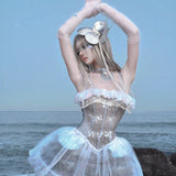 [Blood Supply] Silver Song Of Siren - Jellyfish Corset Mini Dress