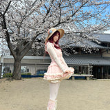 [Rose Island] Soft Rosy Kiss Crop Top and Ruffle Tulle Skirt Set