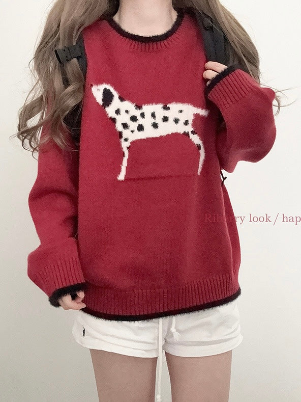 Get trendy with Christmas Poppy Oversized Knitting Sweater - Sweater available at Peiliee Shop. Grab yours for $23 today!