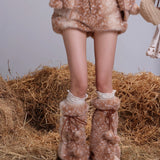Rose Island Deer Shorts Faux Fur