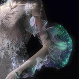 [Blood Supply] Silver Song Of Siren Mermaid Illusion Halter Maxi Dress