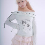 Get trendy with Certified Fairy Bunny Print Cotton Sweat Shirt -  available at Peiliee Shop. Grab yours for $45 today!