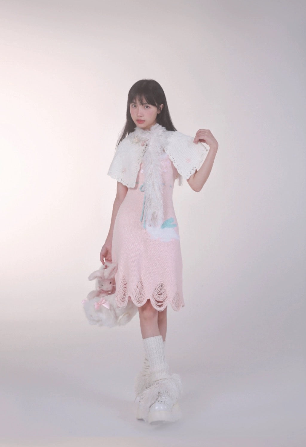 Get trendy with [Rose Island] Bunny Elf Knitted Dress -  available at Peiliee Shop. Grab yours for $71 today!