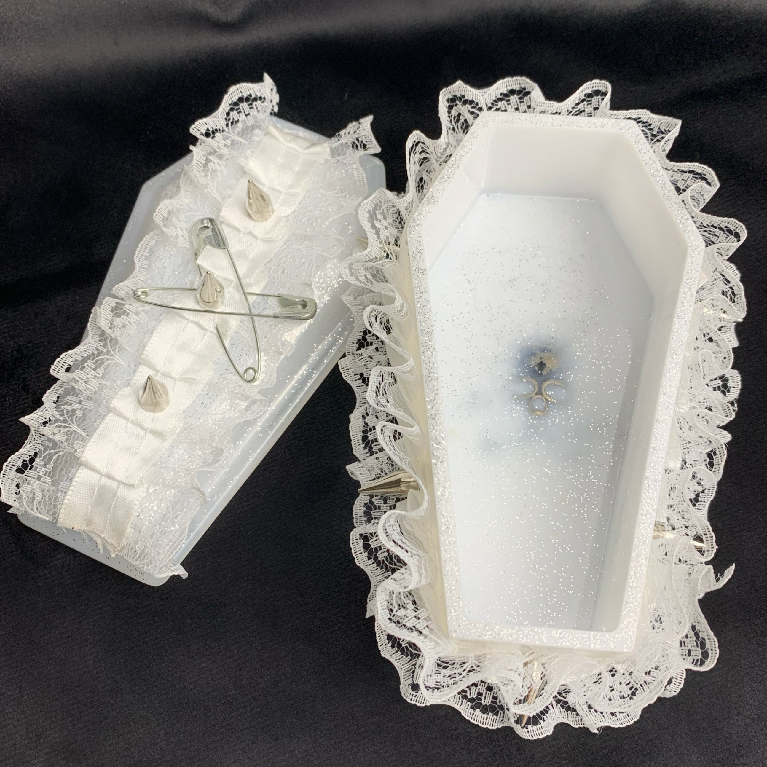 Get trendy with White Gothic Grunge Girl Cross Handmade Jewllery Box -  available at Peiliee Shop. Grab yours for $19.90 today!