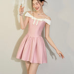 Get trendy with [UNDERPASS] Princess In Pink Mini Dress -  available at Peiliee Shop. Grab yours for $58 today!