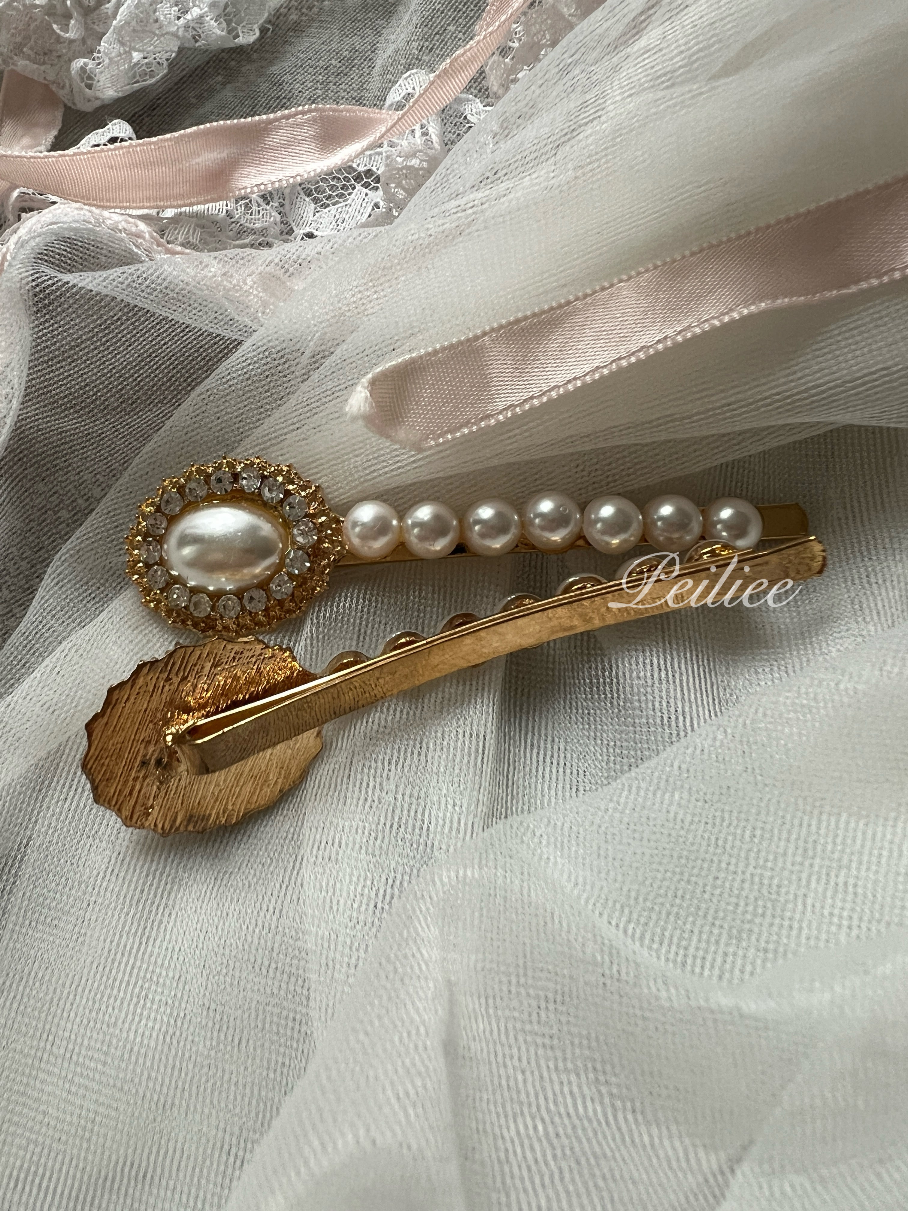 Get trendy with 2 Pieces Princess Pearls Hairpin -  available at Peiliee Shop. Grab yours for $4.50 today!