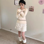 Get trendy with Sic Astra Snow Angel Knitting Mini Skirt - Accessories available at Peiliee Shop. Grab yours for $38 today!