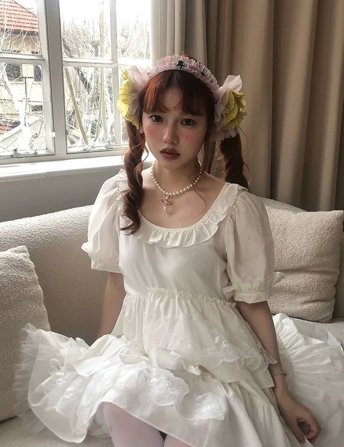 August Unicorn Moon Veil Silk Cotton Dress