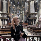 Evil Tooth Rosy Cross Embroidered Gothic Blouse