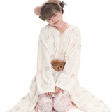 Canmi’s Teddy Dream Cozy Hooded Oversized Sleep Robe