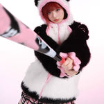 Get trendy with Evil Tooth Kawaii Panda Look Faux Fur Hoodie Coat -  available at Peiliee Shop. Grab yours for $78 today!