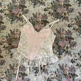 Get trendy with Mid summer nights dream lingerie  lace satin corset bustier with garter straps -  available at Peiliee Shop. Grab yours for $29 today!