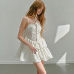 Get trendy with [UNOSA] Heavenly Lace Mini Dress Set -  available at Peiliee Shop. Grab yours for $39.90 today!