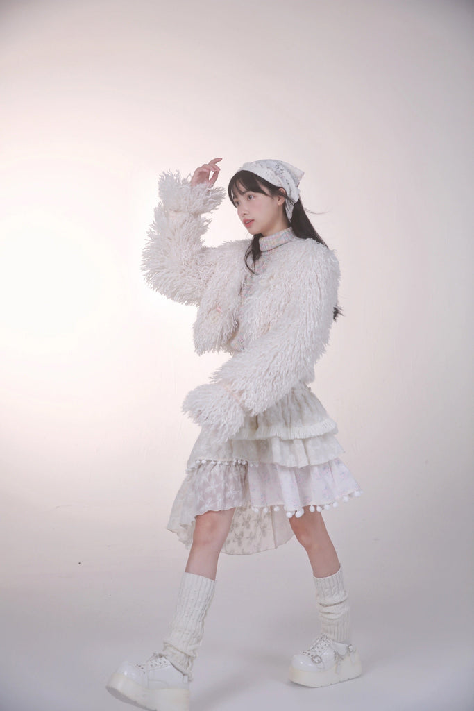 [Rose Island] Fairycore Sheep Faux Fur Coat - Premium Coats & Jackets from Rose Island - Just $56! Shop now at Peiliee Shop