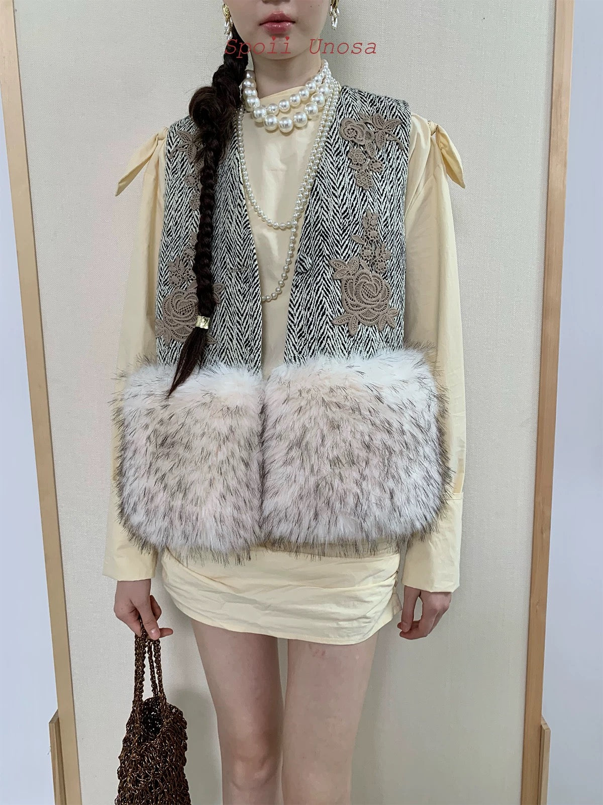 Get trendy with [SPOII UNOSA] Vintage Charm Faux Fur Autumn Vest - Coat available at Peiliee Shop. Grab yours for $66 today!