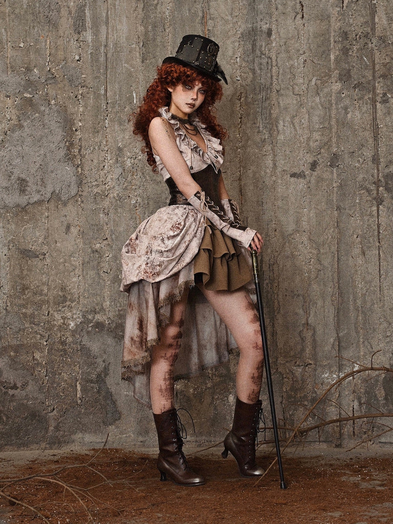 Get trendy with [Blood Supply] Dragon Era steampunk corset Vest top - Crop Top available at Peiliee Shop. Grab yours for $39 today!