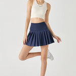 Get trendy with [Rexing x Peiliee Sport] Tennis Girl Seamless High-Waisted Pleated Skirt with Built-in Shorts -  available at Peiliee Shop. Grab yours for $36 today!