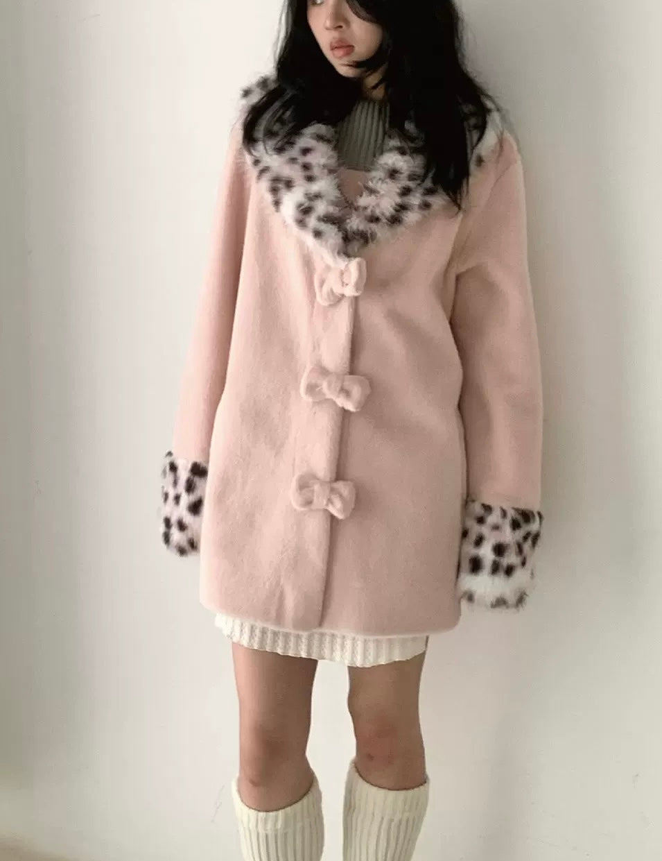 Get trendy with Sic Astra Coquette Kitty Pastel Pink Faux Fur Coat - Accessories available at Peiliee Shop. Grab yours for $85 today!