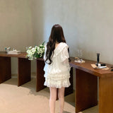 Leonie Girl Vintage Sweet Lace Lantern Sleeve Set