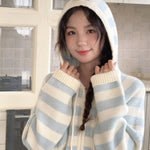 Get trendy with Pastel Cloud Knitting Hoodie Cardigan - Sweater available at Peiliee Shop. Grab yours for $39.90 today!