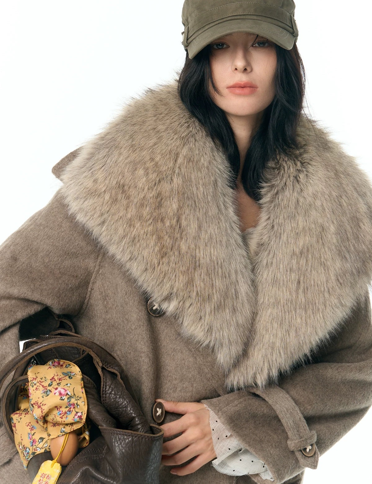 34Ounce Urban City Walk Faux Fur Wool Blend Coat