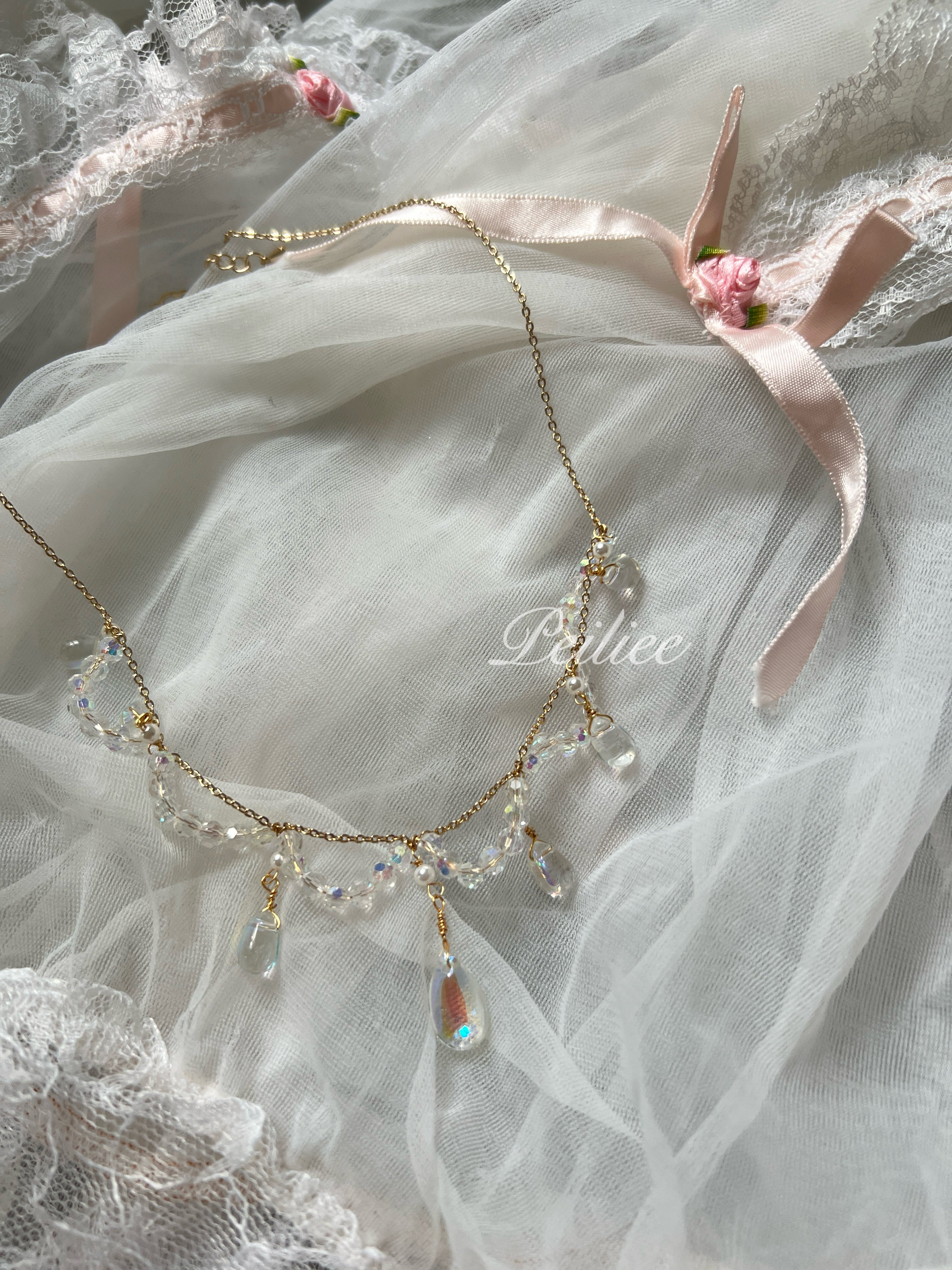 Get trendy with [Sweden] Angel Shell Princess Style Handmade Crystal Necklace -  available at Peiliee Shop. Grab yours for $28 today!