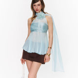 34ounce Frosted Petal Halter Top