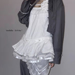 Get trendy with NoLolita 24SS Grey Angel Dress Cardigan Set -  available at Peiliee Shop. Grab yours for $12 today!