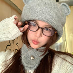 Get trendy with Knitting bear ear beanie with heart clip -  available at Peiliee Shop. Grab yours for $9.80 today!