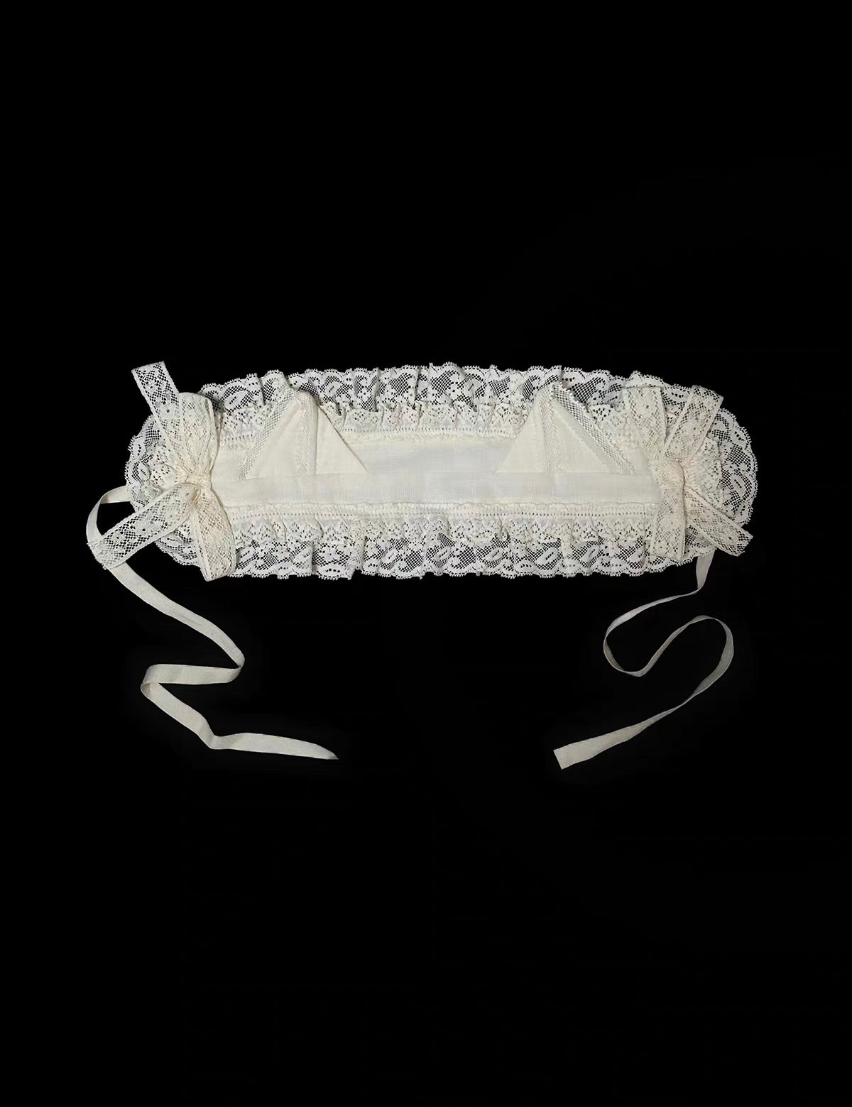 [Limited Edition] KittenClaw Beige Vintage Lace Cat Ear Headdress