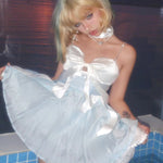Get trendy with Moonlight Goddess Ribbon Mini Dress -  available at Peiliee Shop. Grab yours for $49.90 today!