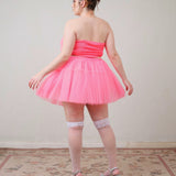 Get trendy with [Curve Beauty]Shy Girl Strapless Puffy Mini Skirt Set -  available at Peiliee Shop. Grab yours for $37 today!