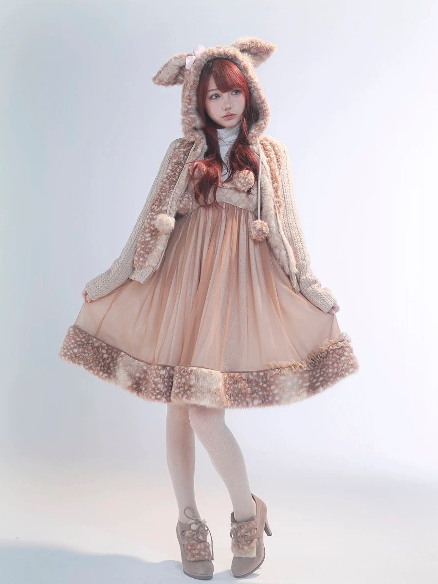 Get trendy with [Rose Island] Fairy Spirit Deer in snow land dress -  available at Peiliee Shop. Grab yours for $64 today!