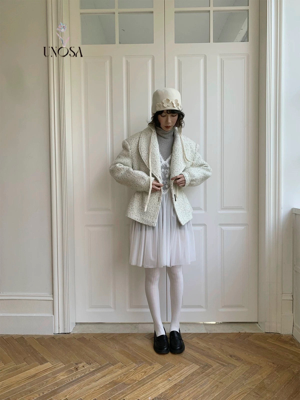 Get trendy with [UNOSA] Lost In Time Vintage Style Off-shoulder Slim Fit Wool Coat - Coats & Jackets available at Peiliee Shop. Grab yours for $145 today!