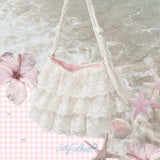 Silly Solkatt Lace Wave Pearl Chain Shoulder Bag