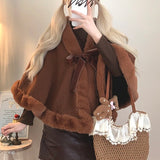 The Snow Season Faux Fur Cape Christmas