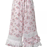 Rose Island Moss Garden 100% Cotton Loose Fit Capri Pants