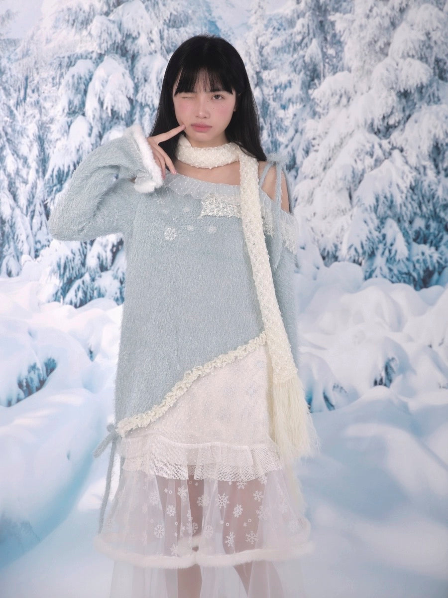 Get trendy with [Rose Island] Snowy Lace Long Skirt - Coats & Jackets available at Peiliee Shop. Grab yours for $43 today!