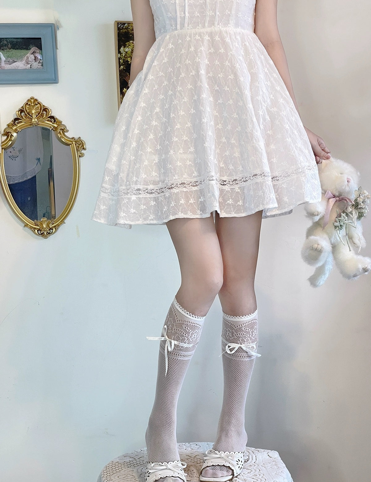 Get trendy with Cottage Angel Cotton Mini Dress - Dresses available at Peiliee Shop. Grab yours for $34 today!