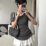 Get trendy with [Customizable] High school sweetheart 2 in 1 cotton mini dress -  available at Peiliee Shop. Grab yours for $45 today!