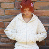 Sleepy Fairy Floral Deer Hoodie And Flare Pants Set