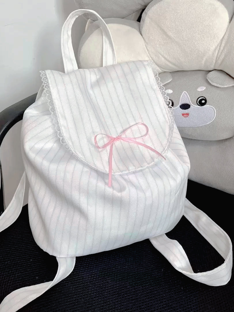 Get trendy with Ballerina Ribbon Cotton Backpack - Gloves available at Peiliee Shop. Grab yours for $18 today!