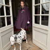 UNOSA Noble Court Grape-Purple Wool-Blend Cape Coat