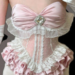 Get trendy with [Tailor Made] Sakura Fairy Lace Corset Top -  available at Peiliee Shop. Grab yours for $62 today!