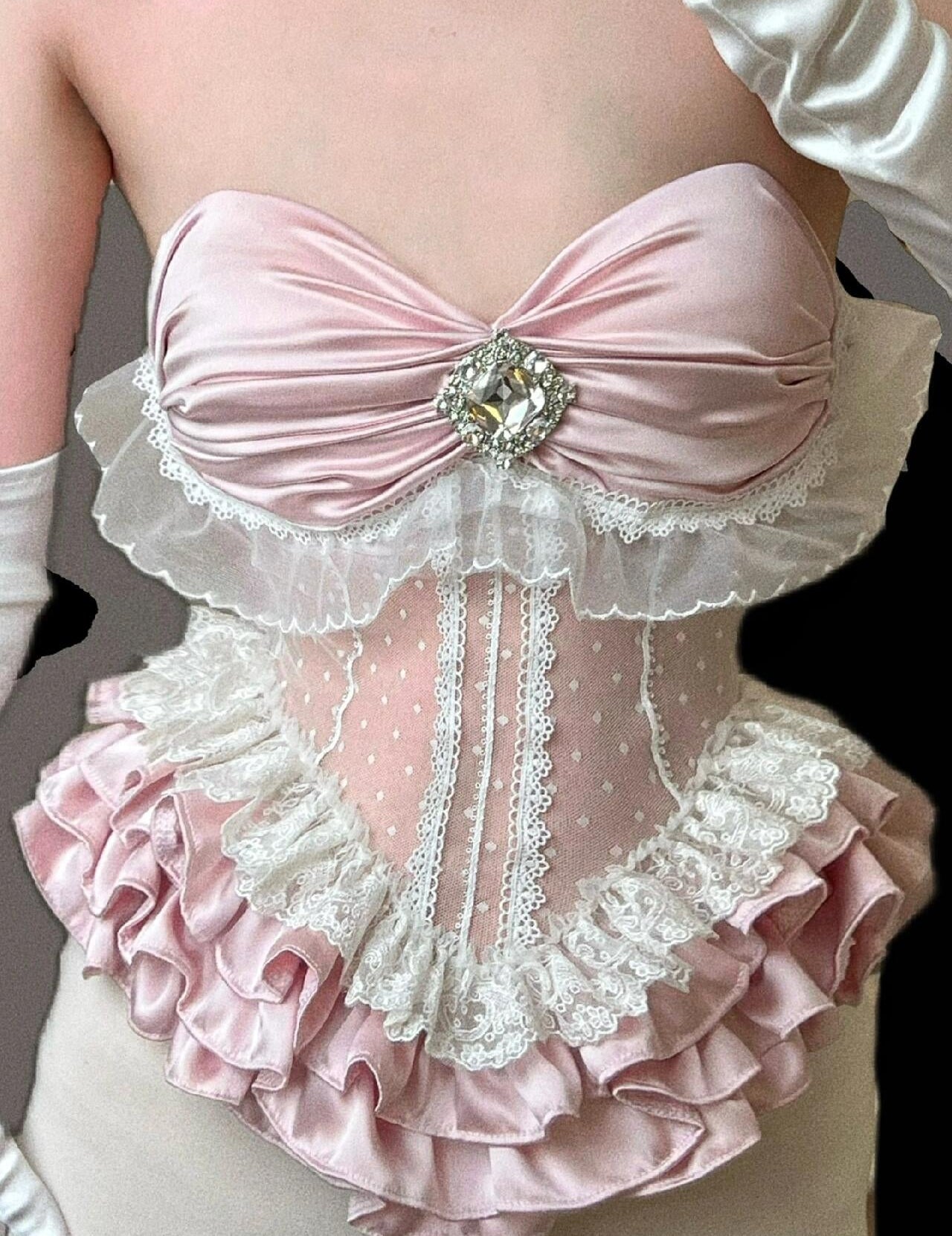 Get trendy with [Tailor Made] Sakura Fairy Lace Corset Top -  available at Peiliee Shop. Grab yours for $62 today!