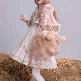 Rose Island Near the Little Deer Faux Fur Tote Bag